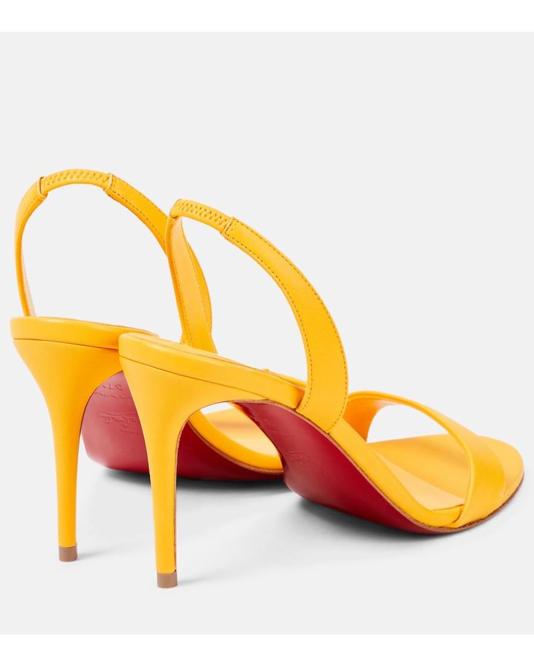 Christian Louboutin Yellow O Marylin 100 Leather Slingback Sandals