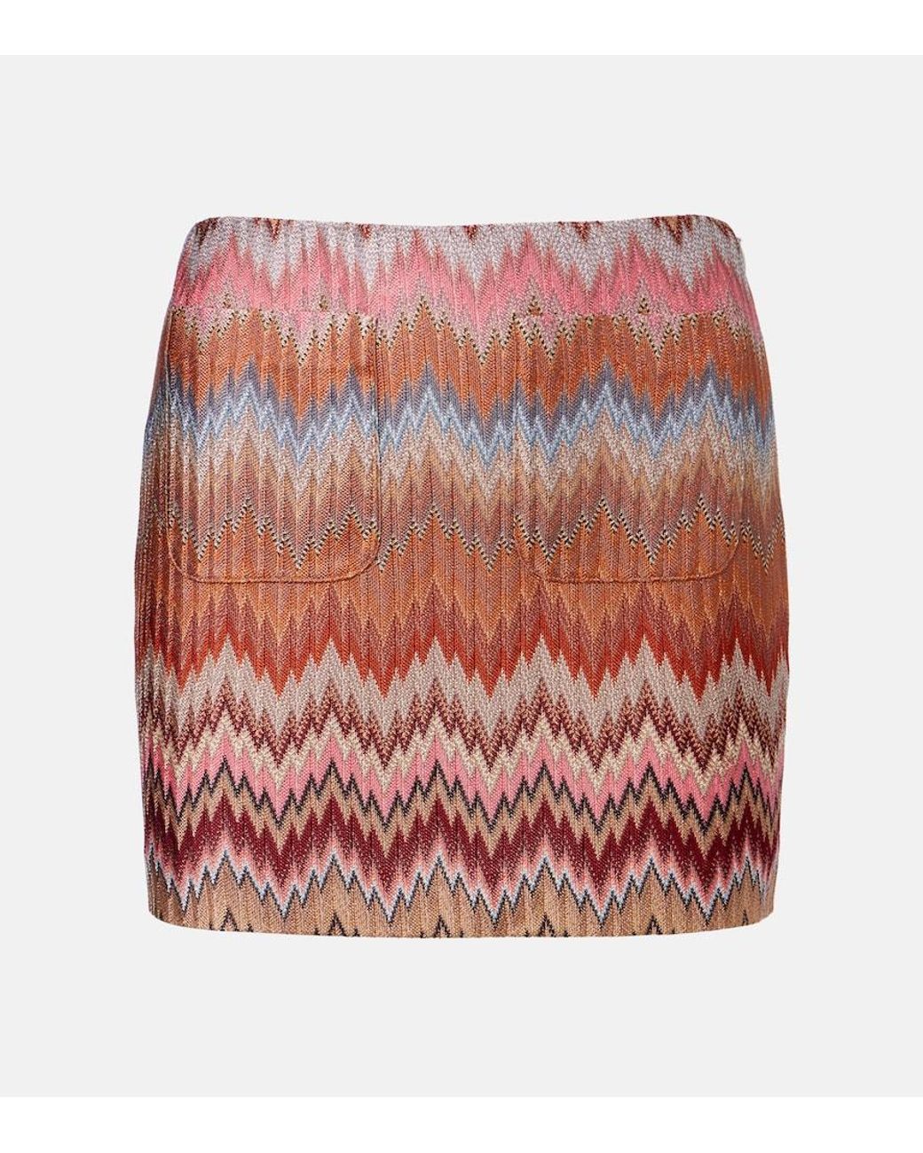 Missoni Red Zigzag Lame Miniskirt