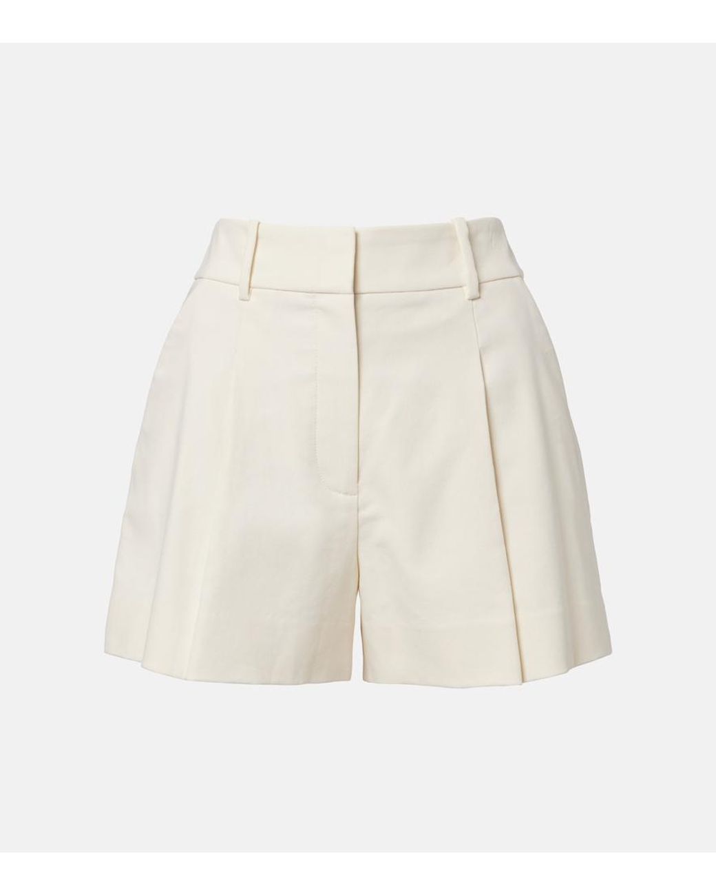 Veronica Beard White Craig Cotton-Blend Twill Shorts