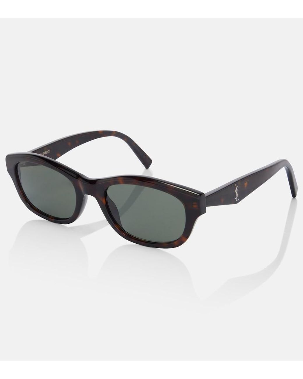 Saint Laurent Brown Monogram Rectangular Sunglasses