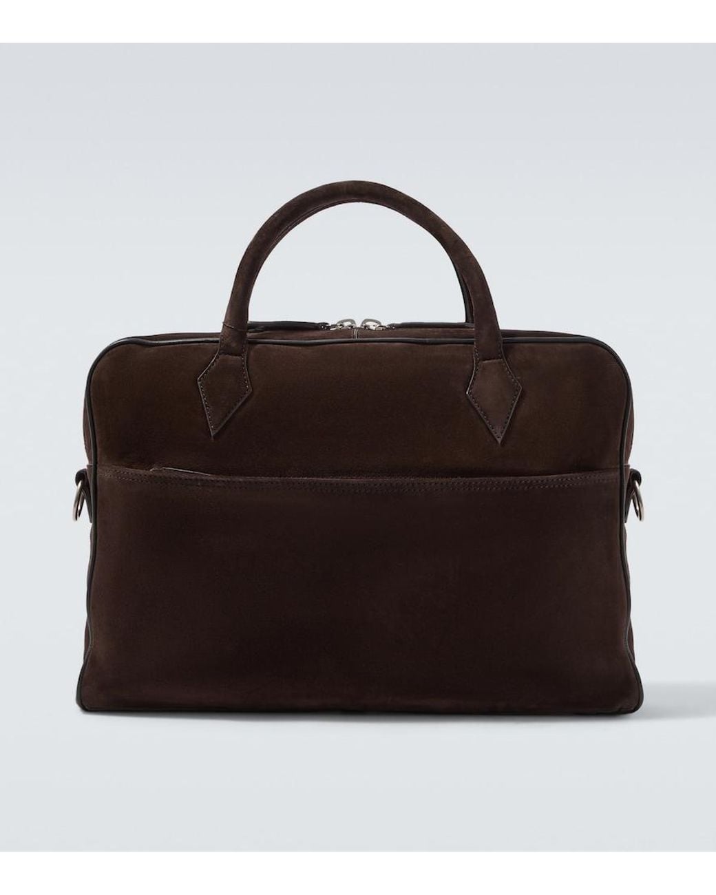 Metier Black Closer Slim Suede Briefcase for men