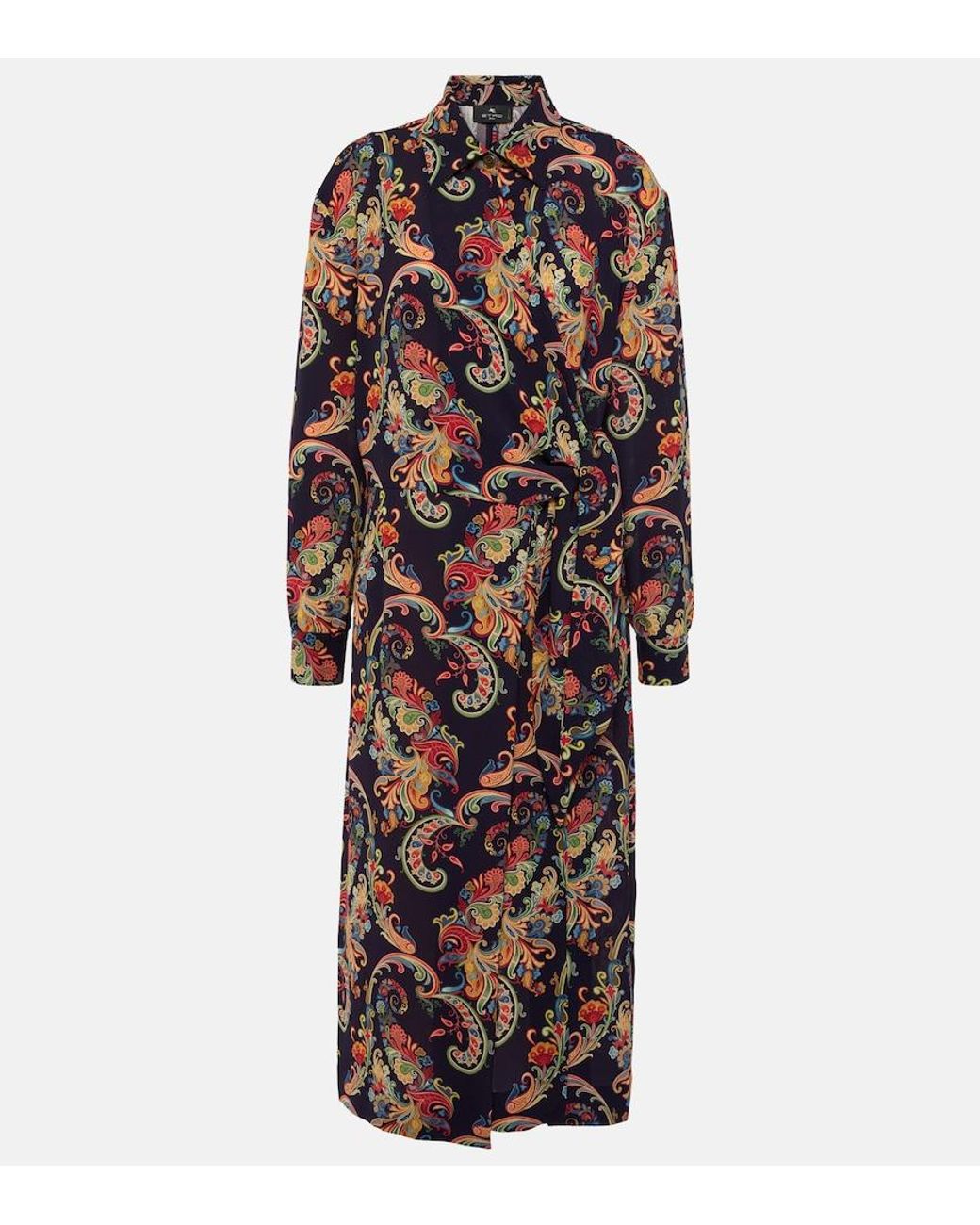 Etro Blue Paisley Shirt Dress