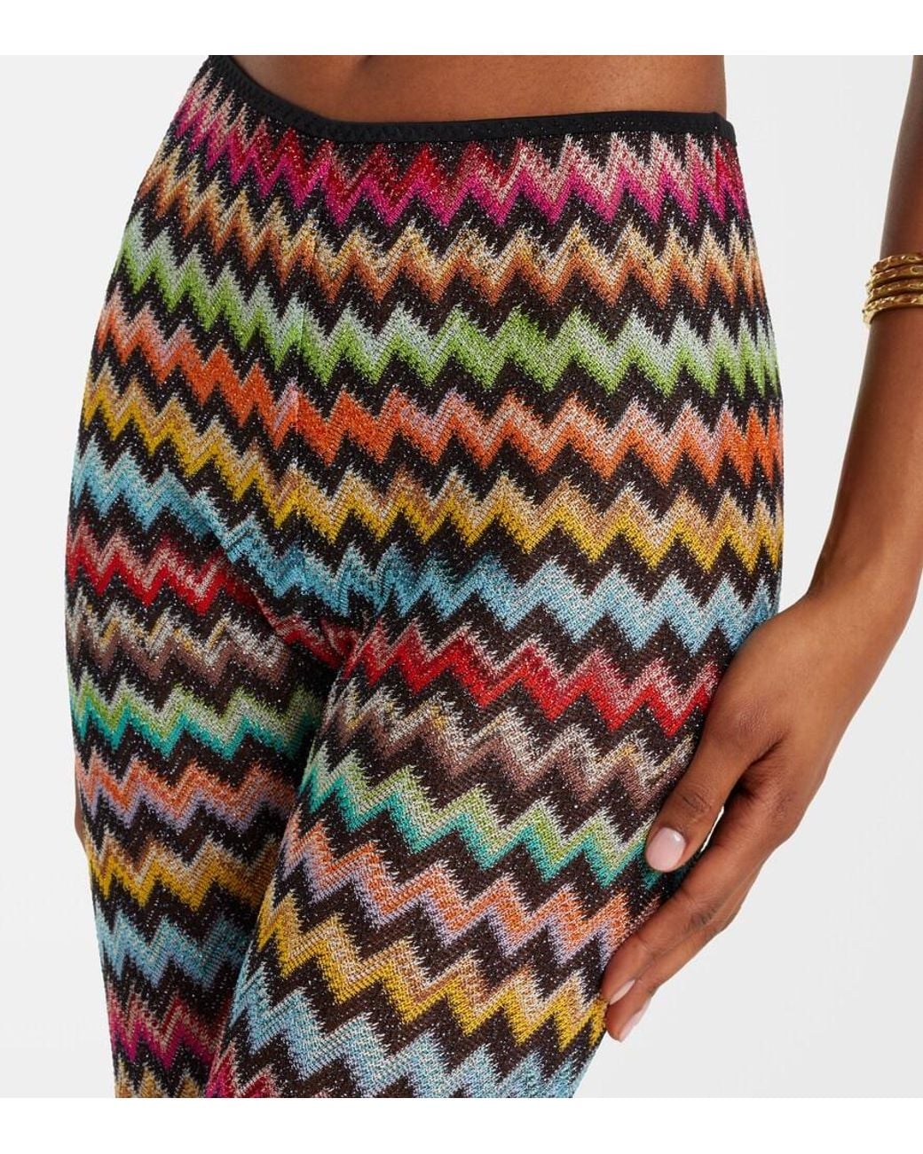 Missoni Multicolor Zigzag Lame Flared Pants