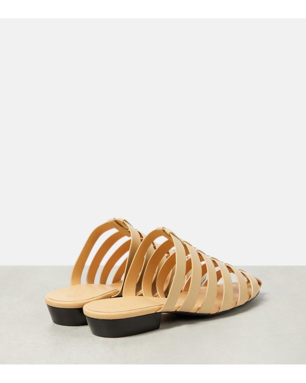 Loro Piana Natural Kaede Leather Mules