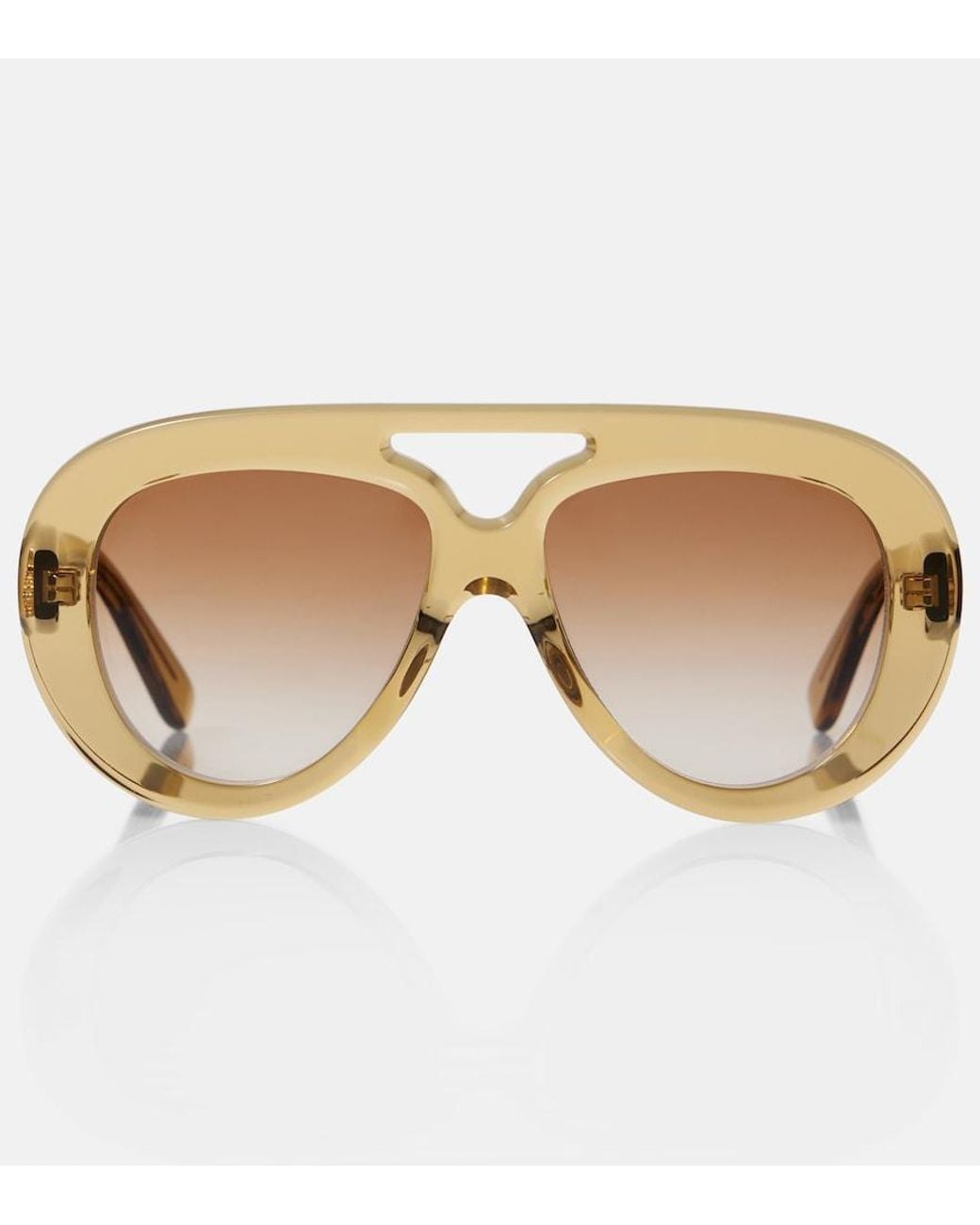 Loewe Brown Curvy Aviator Sunglasses