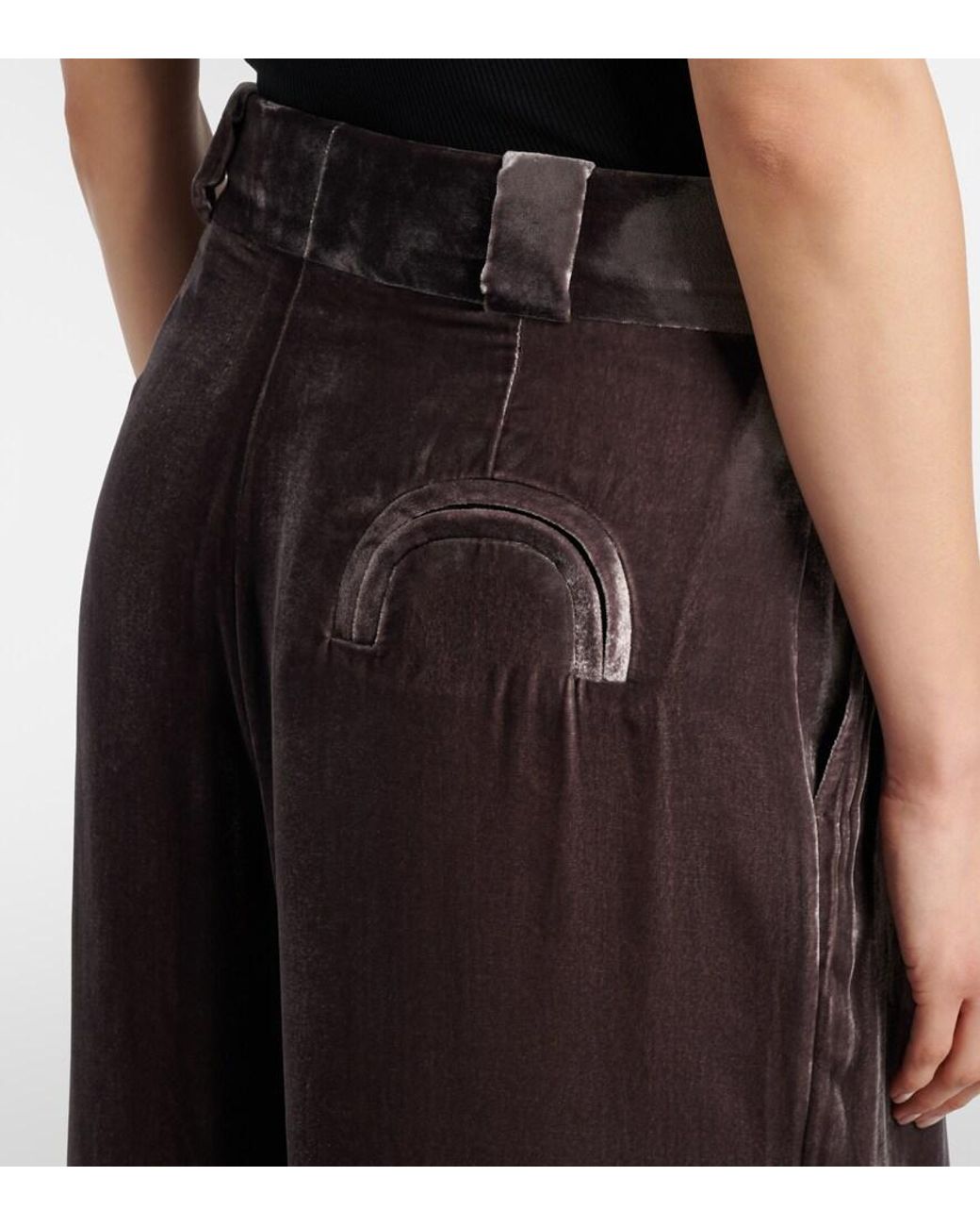 Blazé Milano Metallic Weite Hose Husi Aus Samt