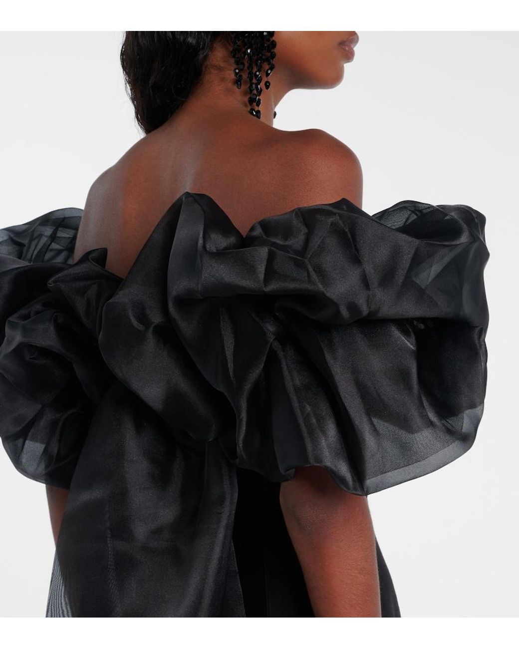 LEO LIN Black Zayna Sequined Gown And Cape Set