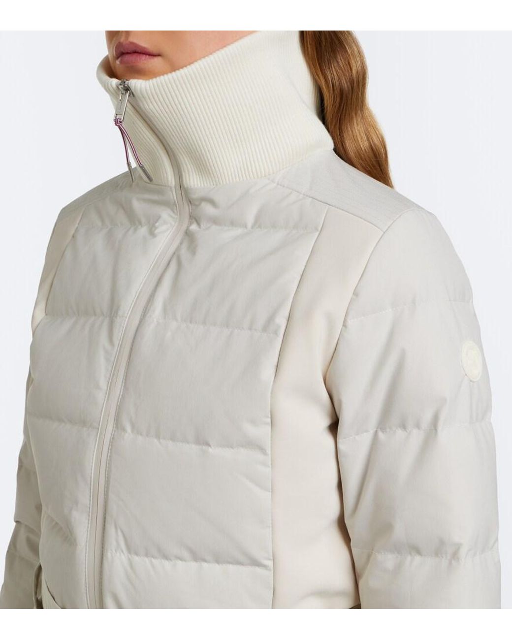 Yves Salomon Natural Belted Shearling-Trimmed Down Ski Jacket