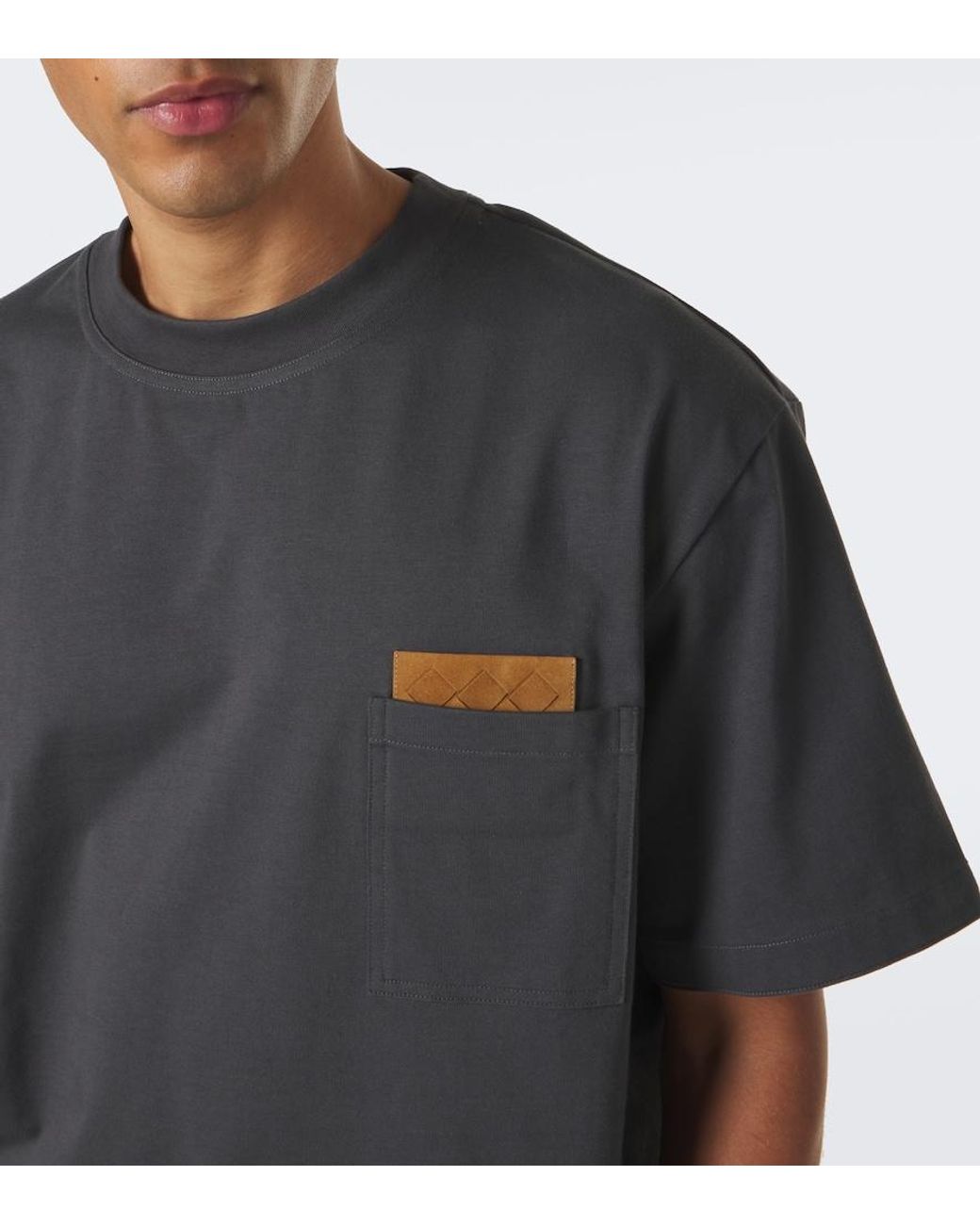 Bottega Veneta Black Intrecciato Cotton Jersey T-Shirt for men