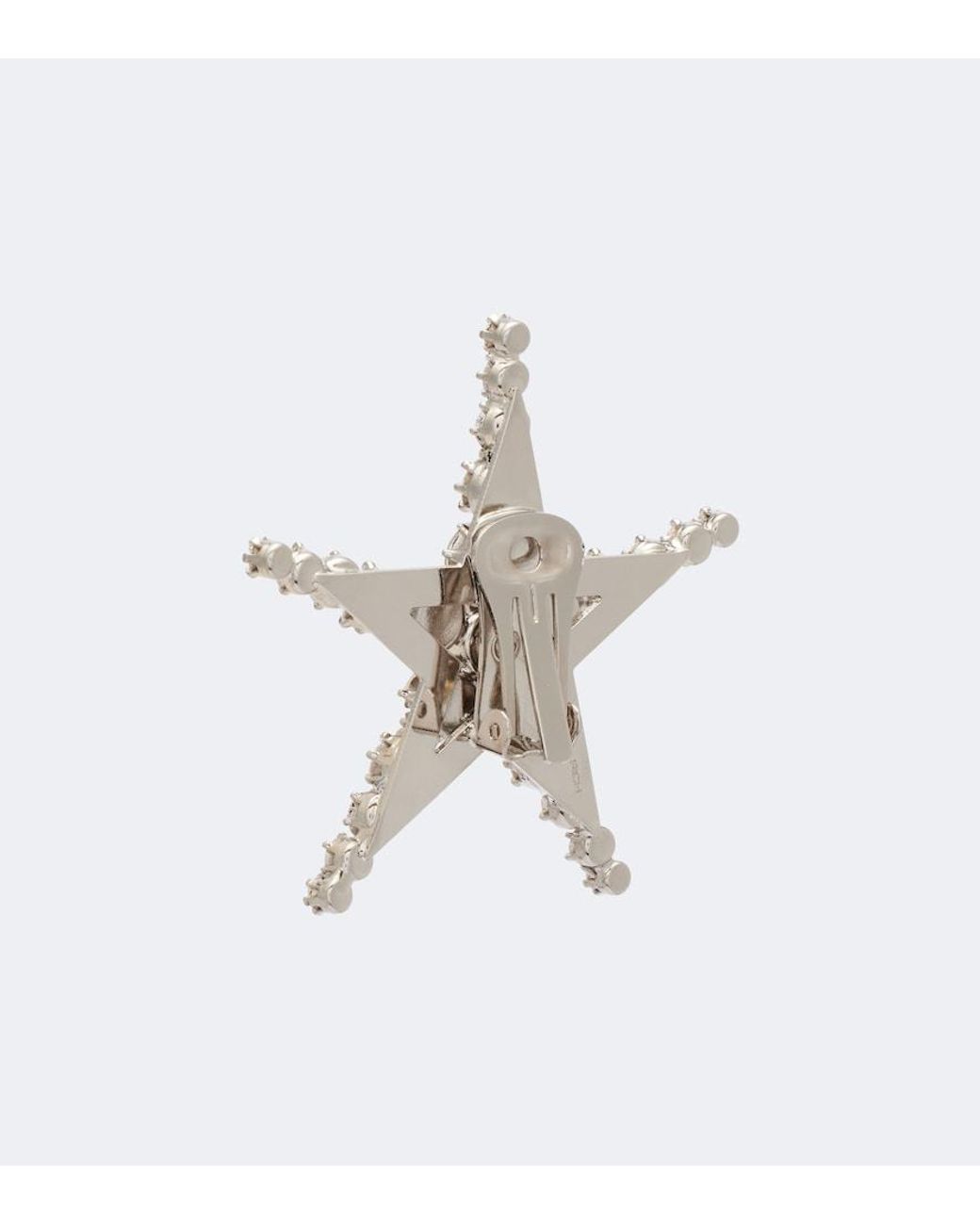 Alessandra Rich White Crystal-Embellished Earrings