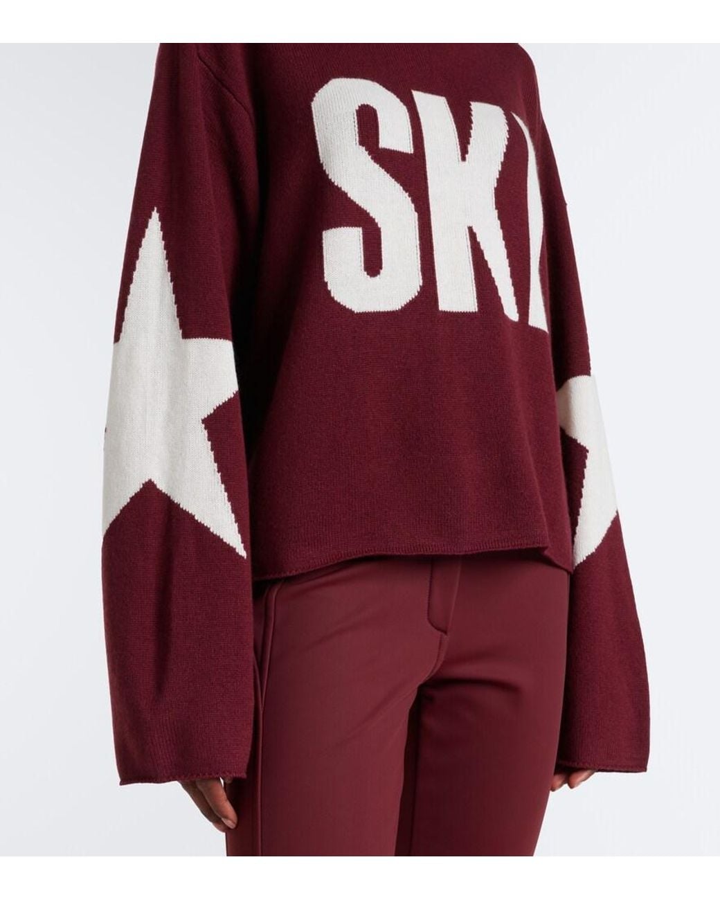 Goldbergh Red Intarsia Wool-Blend Turtleneck Sweater