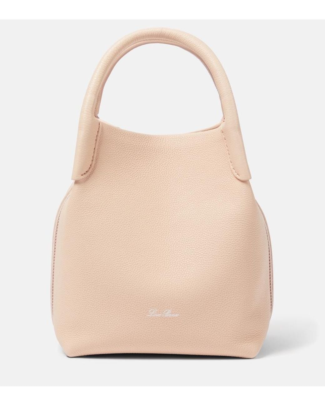 Loro Piana Natural Bale Small Leather Tote Bag