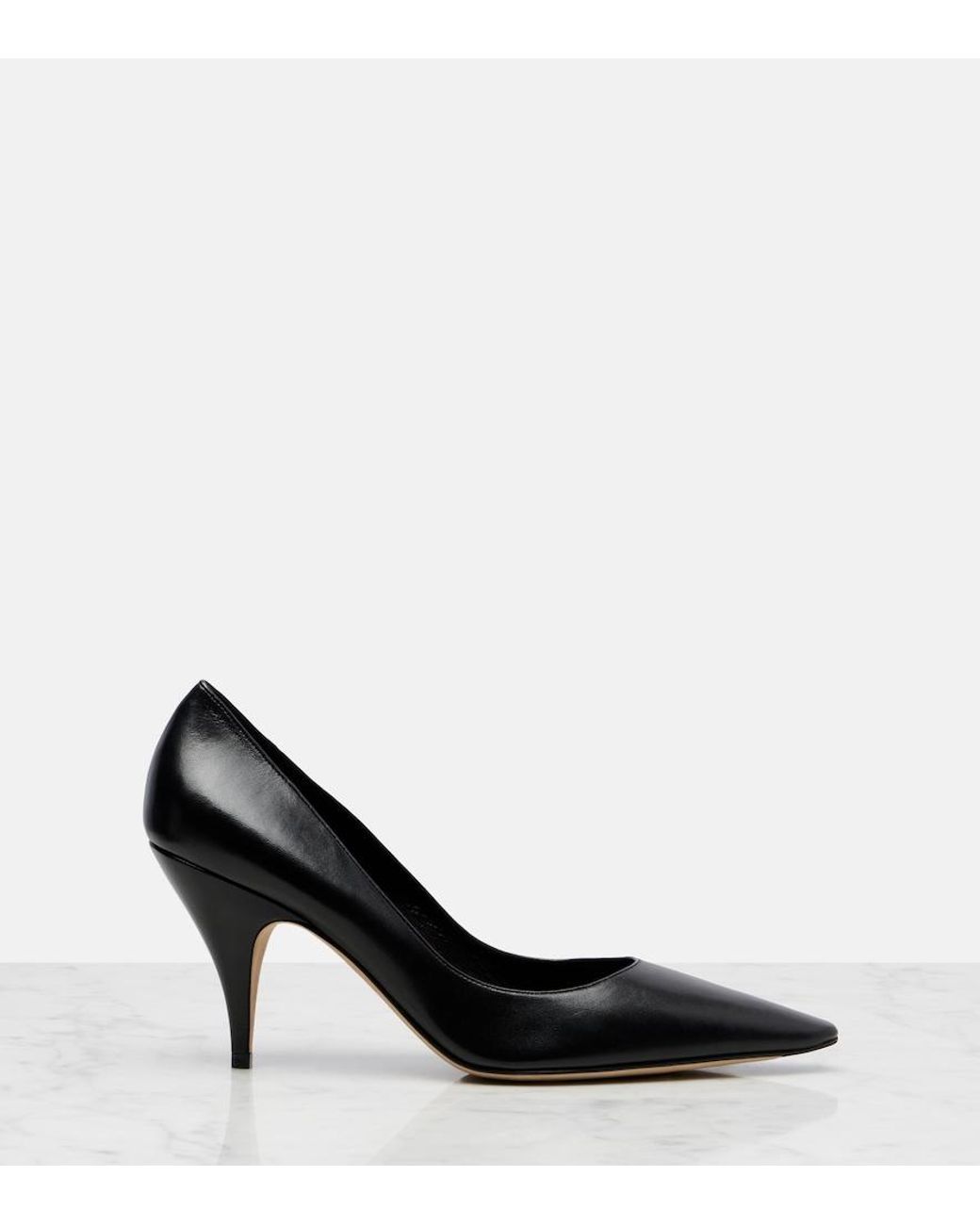The Row Black Liisa Leather Pumps