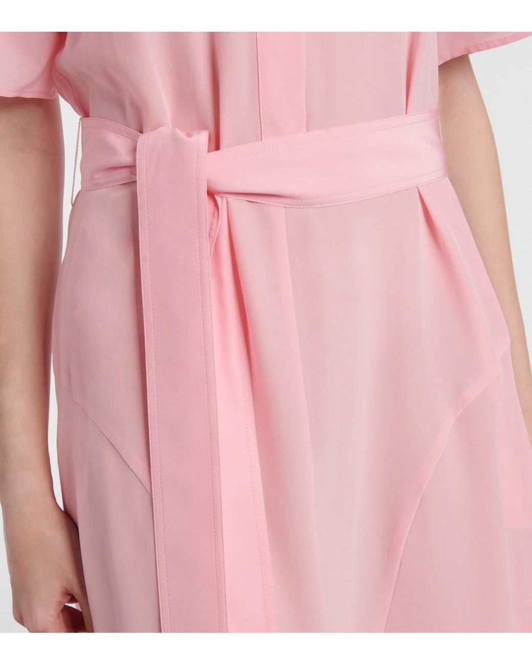 Stella McCartney Pink Iconic Silk Midi Dress