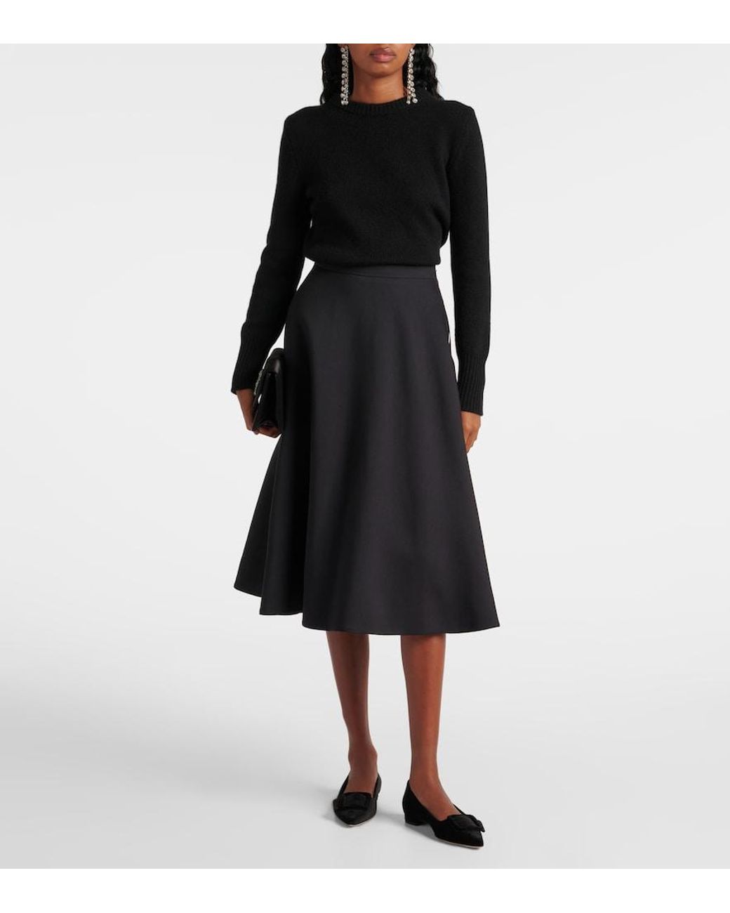 Manolo Blahnik Black Maysalepumpflat Velvet Ballet Flats