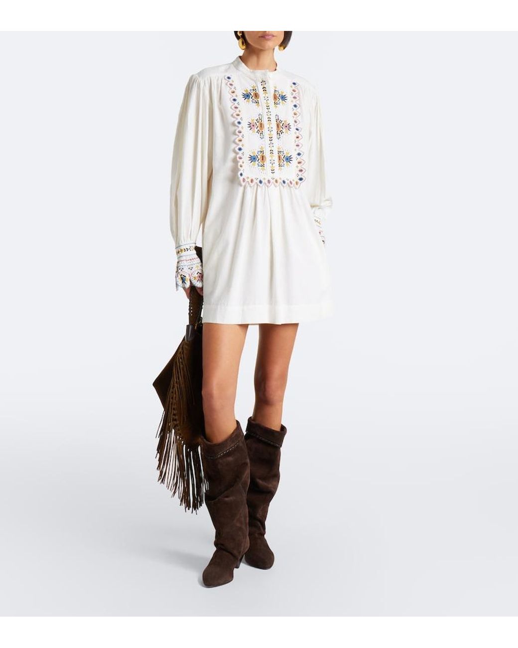 Isabel Marant Natural Merva Embroidered Minidress