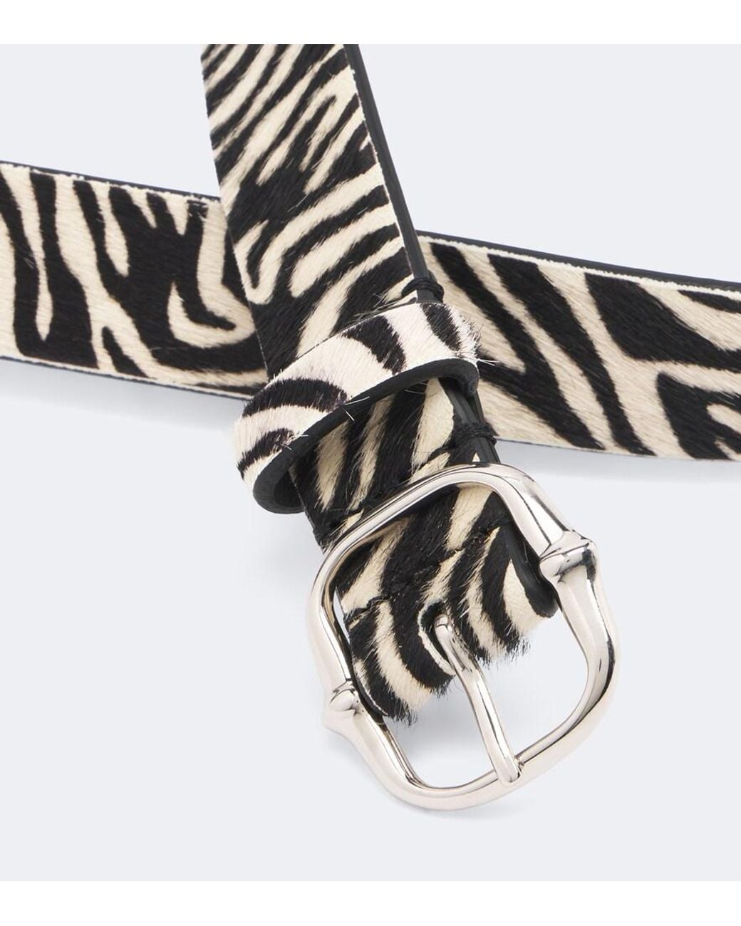Isabel Marant Black Depson Zebra-Print Calf Hair Belt