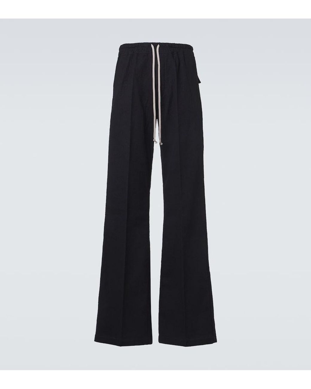 Rick Owens Blue Dietrich Cotton And Wool Wide-Leg Pants for men