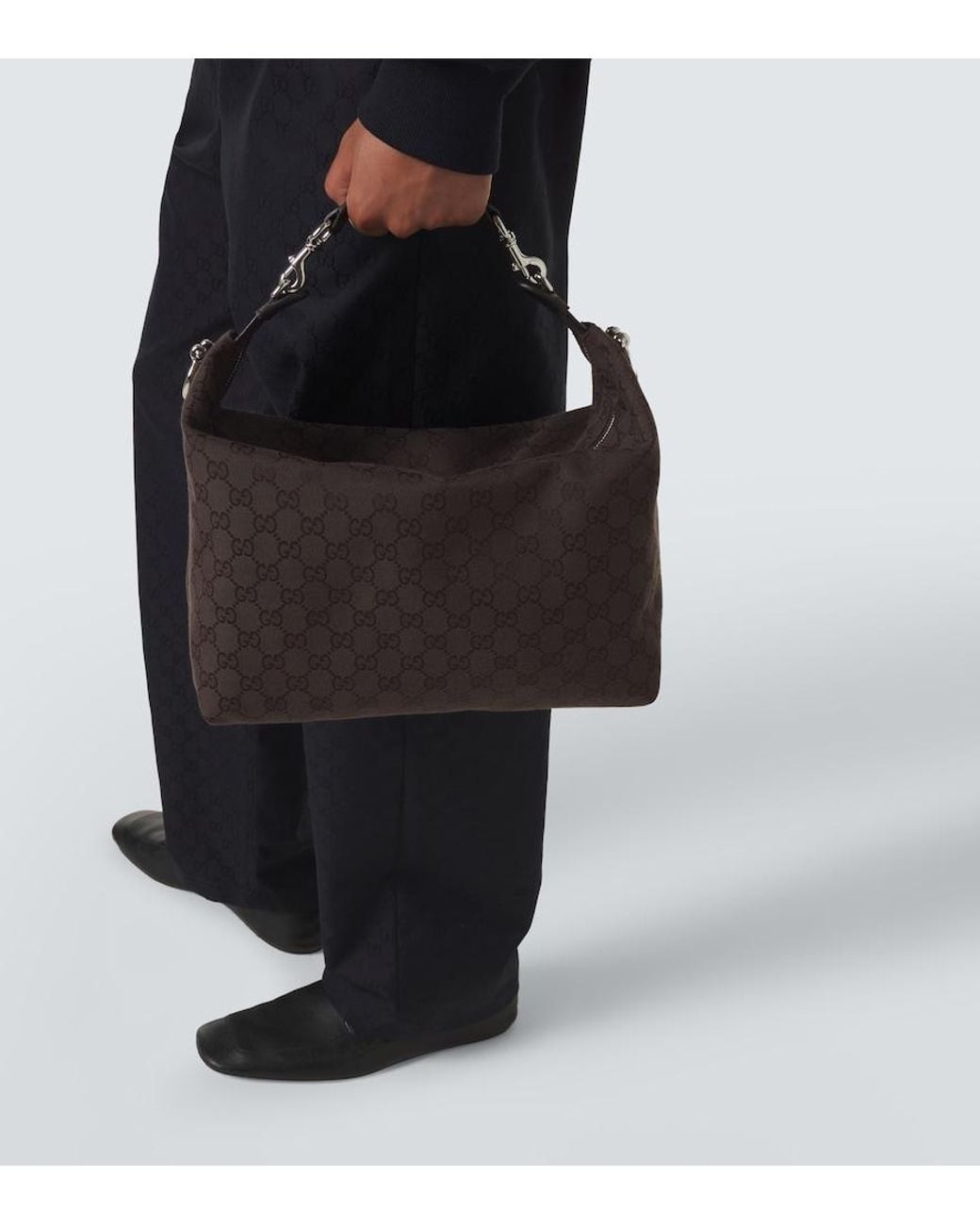 Gucci White Brera Medium Gg Canvas Crossbody Bag for men