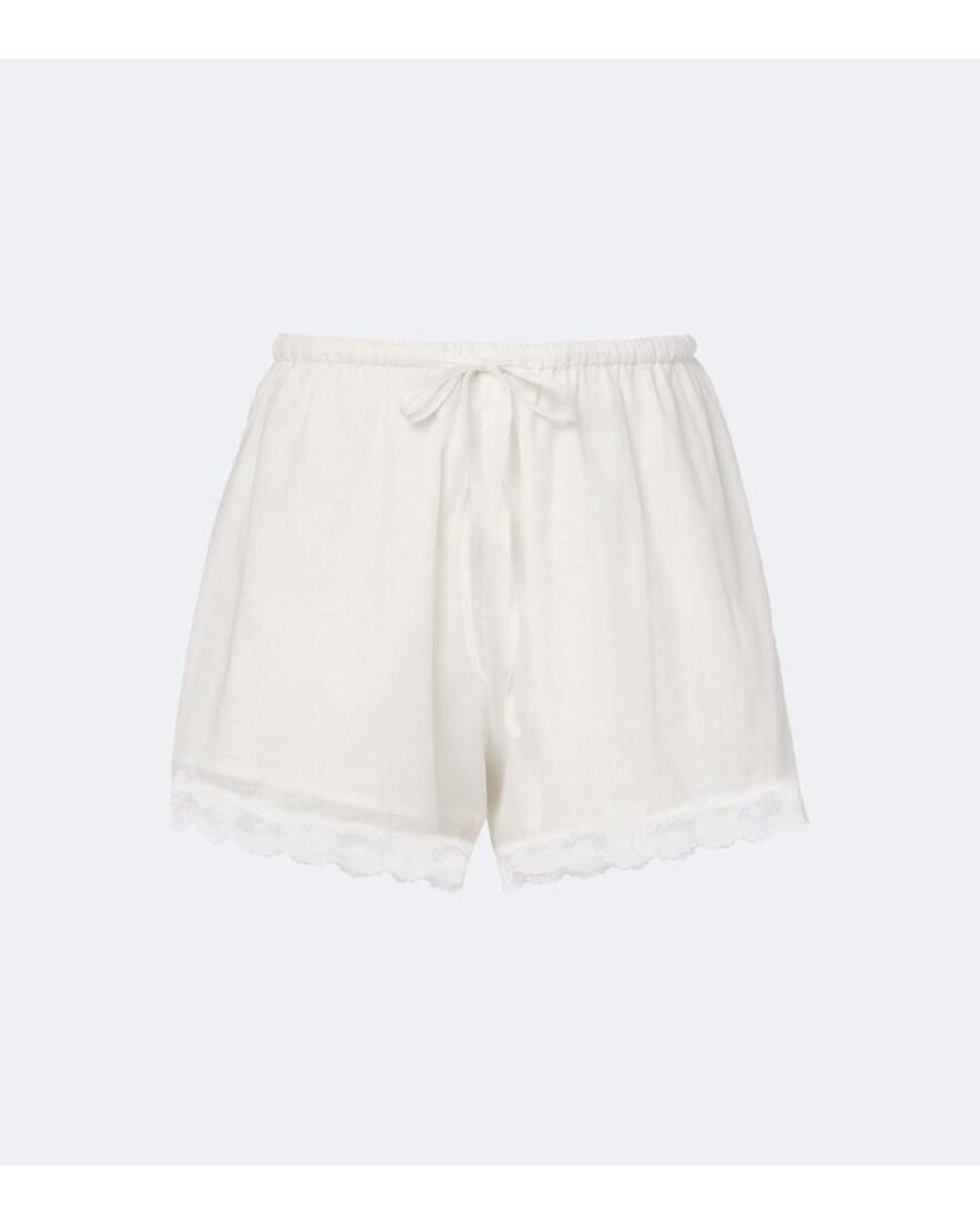 Posse White Marilyn Lace-Trimmed Cotton Shorts