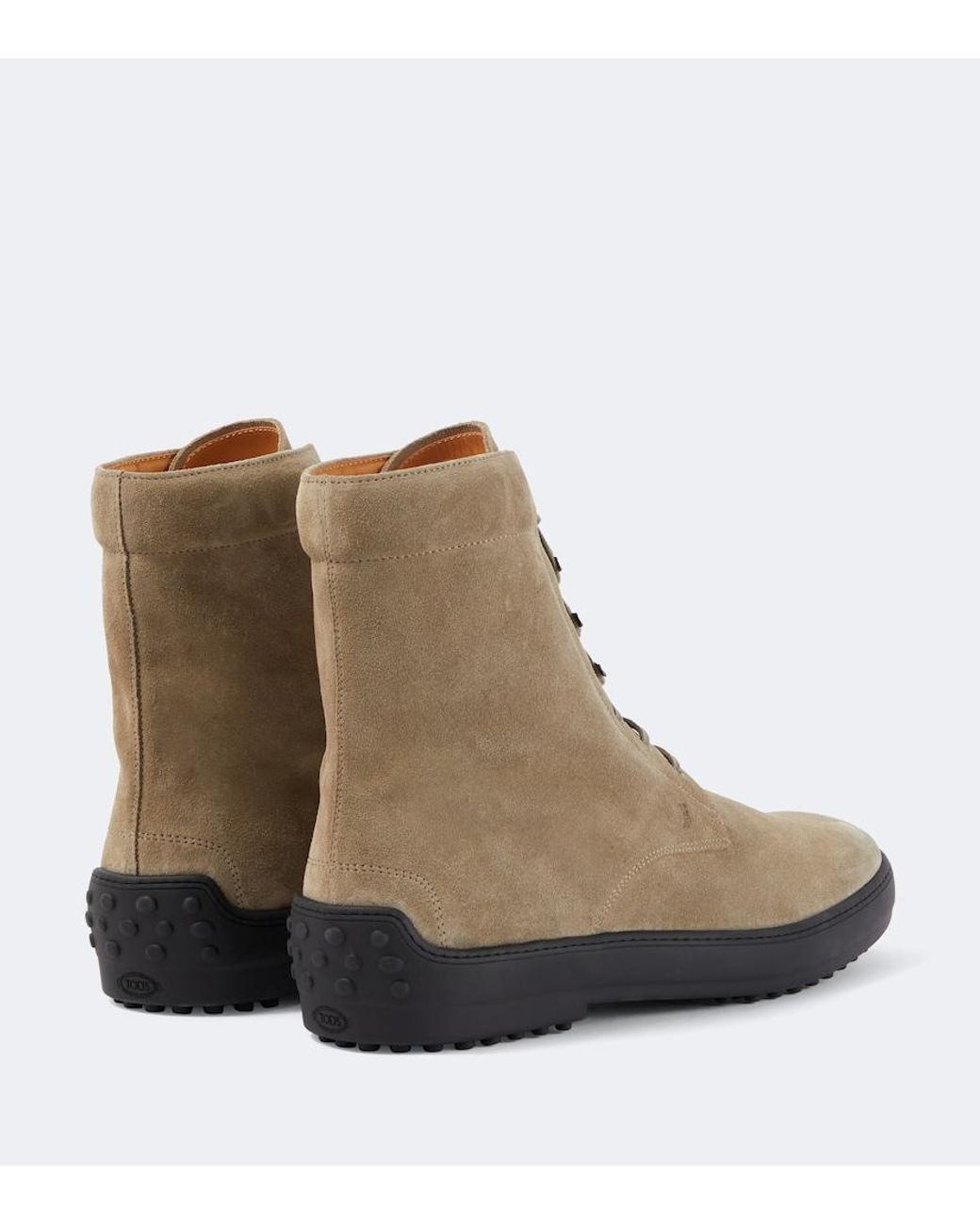 Tod's Brown Suede Combat Boots for men