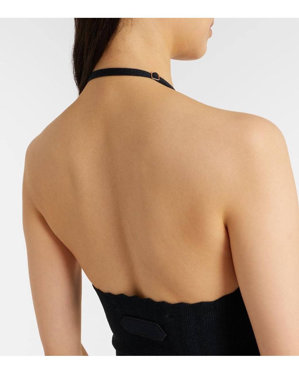 Jacquemus Black Tablier Knitted Halterneck Top