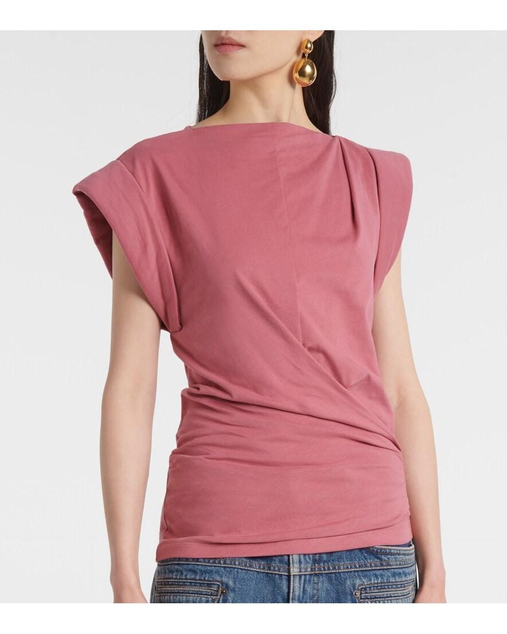 Isabel Marant Pink Maisan Cotton Jersey Tank Top