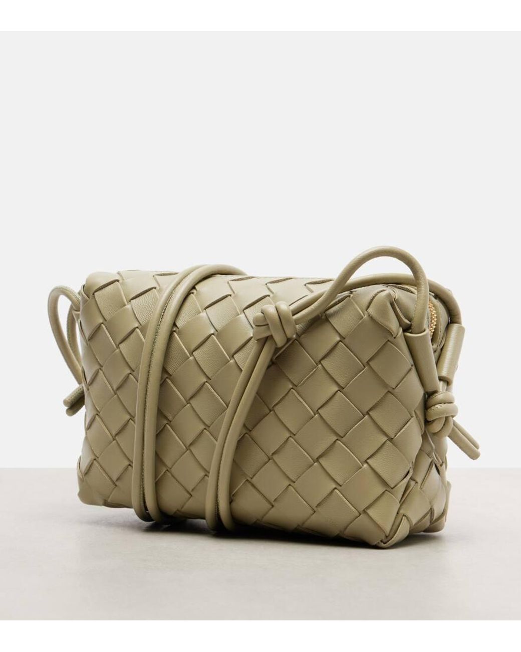 Bottega Veneta Green Loop Mini Leather Camera Bag