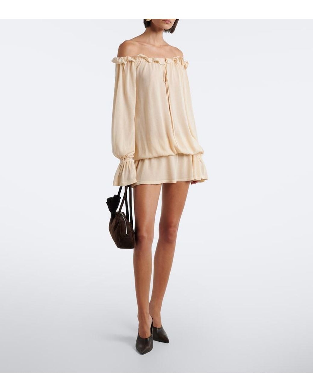 AYA MUSE Natural Cryo Ruffled Minidress