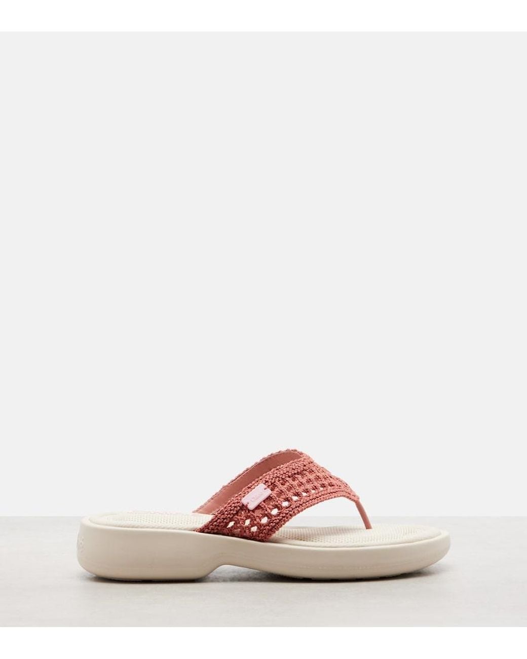 Chloé Pink La Poolette Crochet Thong Sandals
