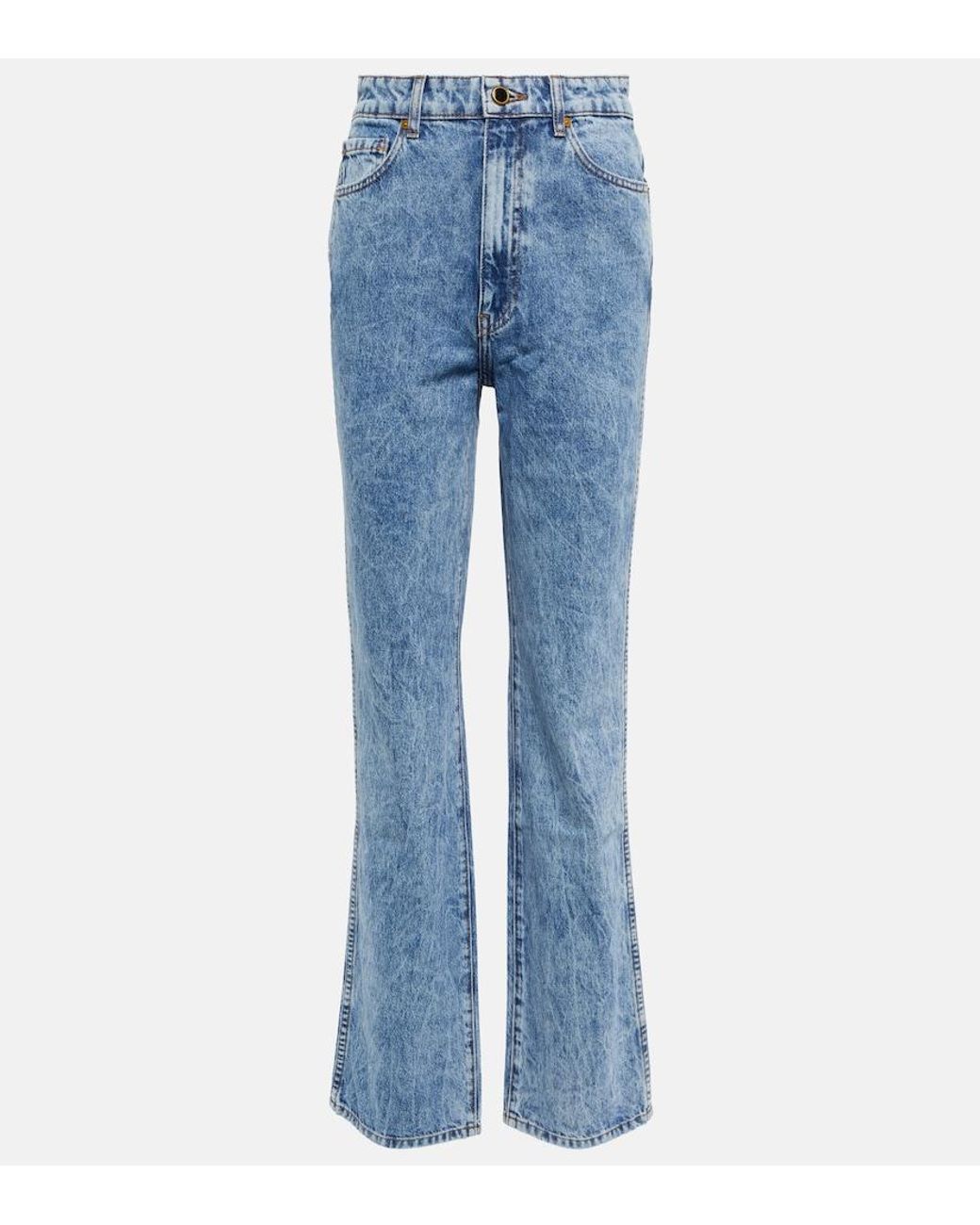 Khaite Blue Danielle High-Rise Straight Jeans
