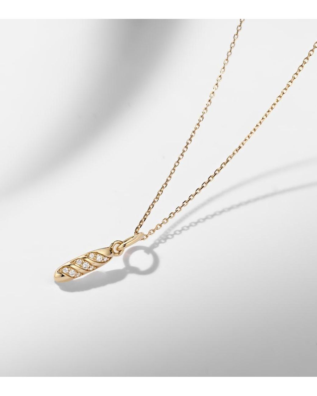 STONE AND STRAND White 14Kt Pendant Necklace With Diamonds