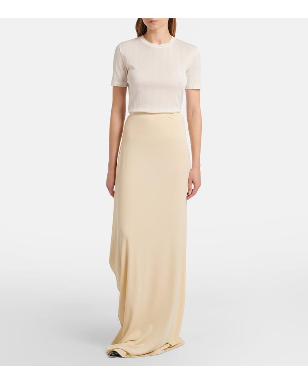 The Row Natural Dione Draped Maxi Skirt