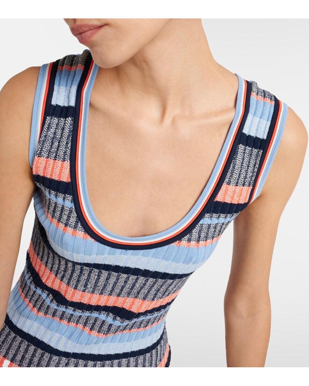 Veronica Beard Blue Fabiana Ribbed Dress