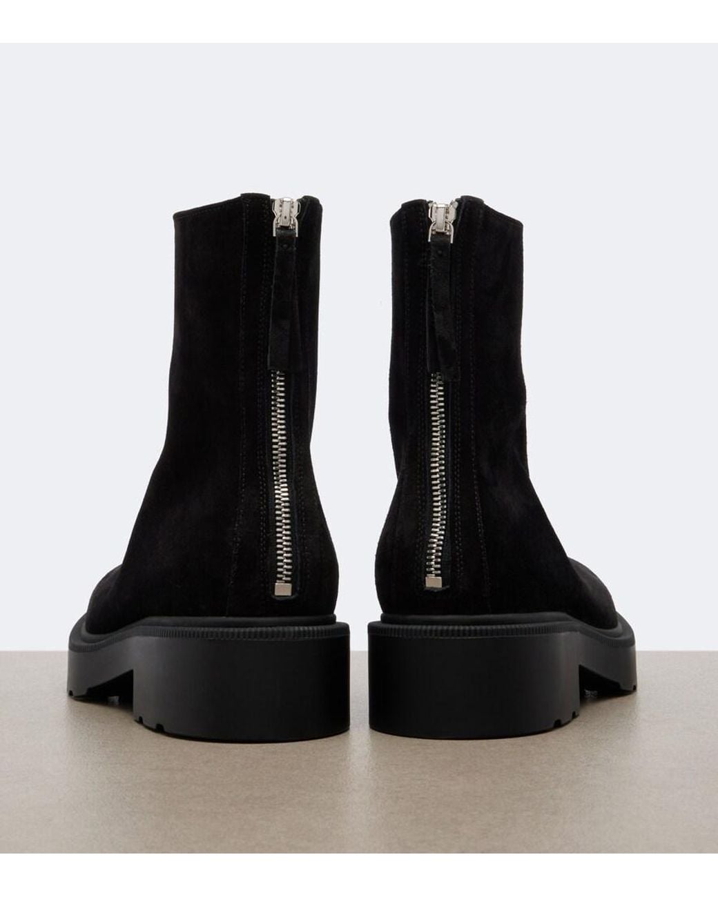 The Row Black Nobilis Suede Ankle Boots
