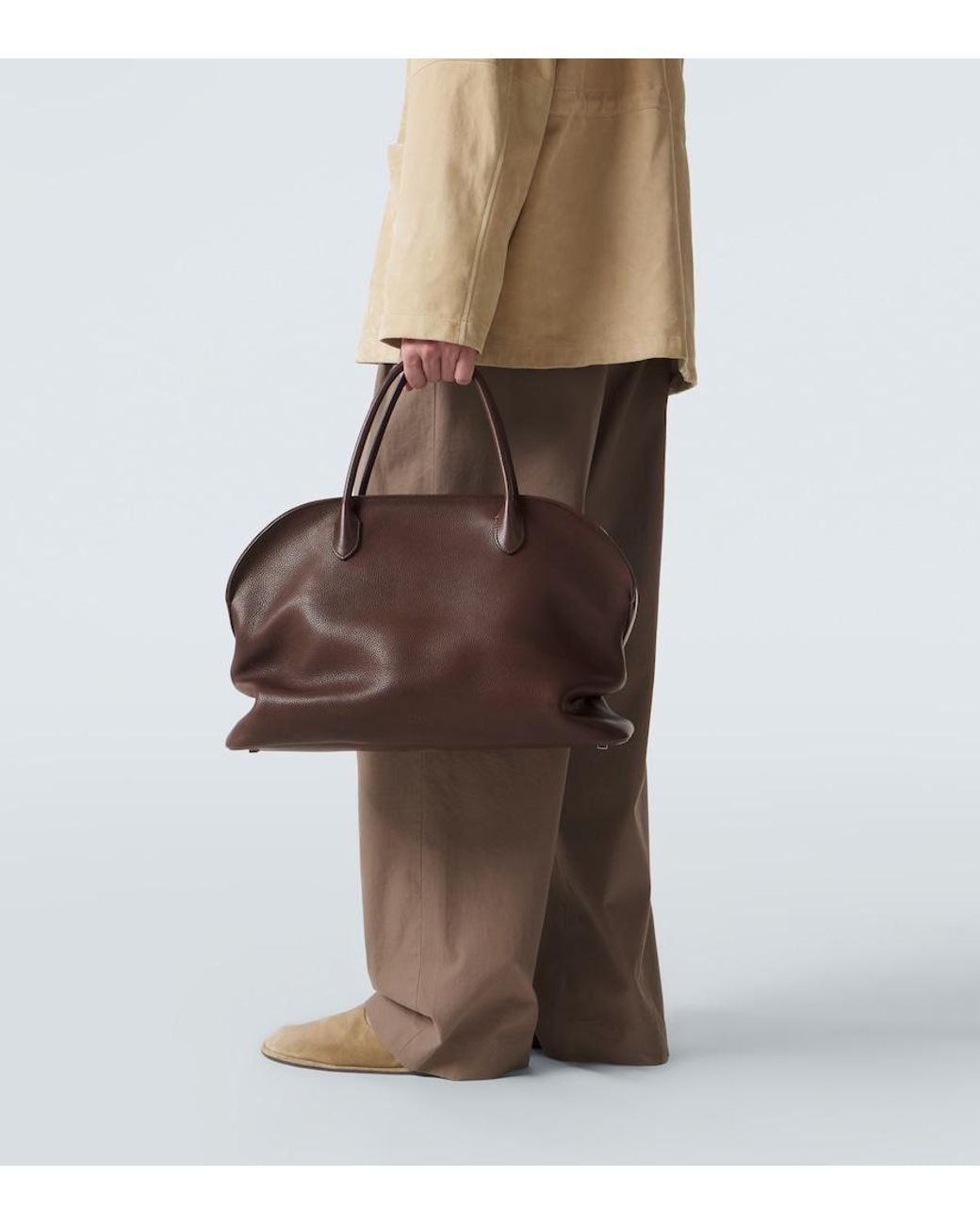 The Row Brown Agnes 16 Leather Top-Handle Bag for men