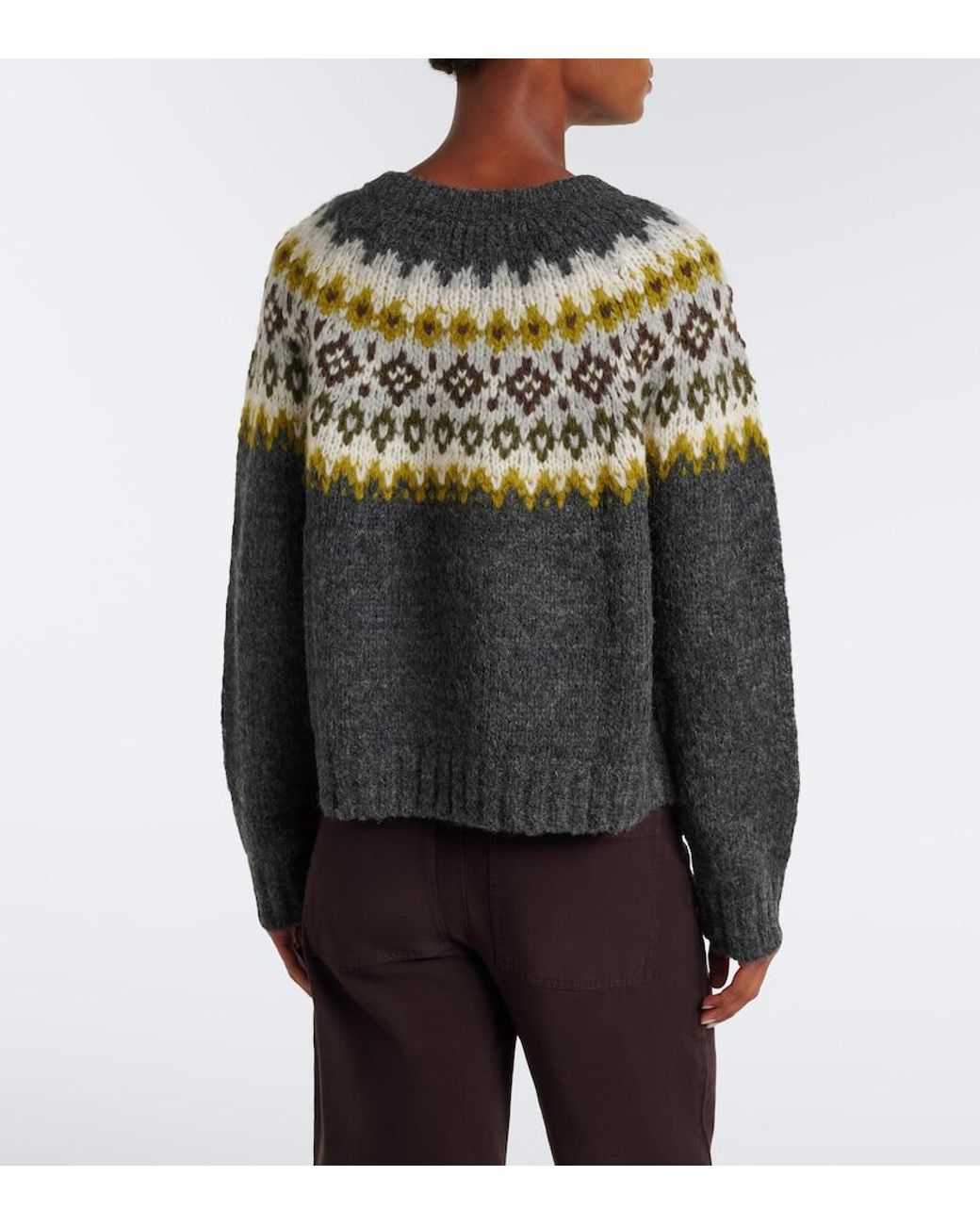 Velvet Gray Fair Isle Alpaca And Wool-Blend Sweater