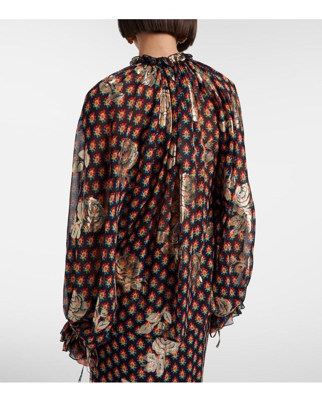 Etro Black Silk-Blend Blouse
