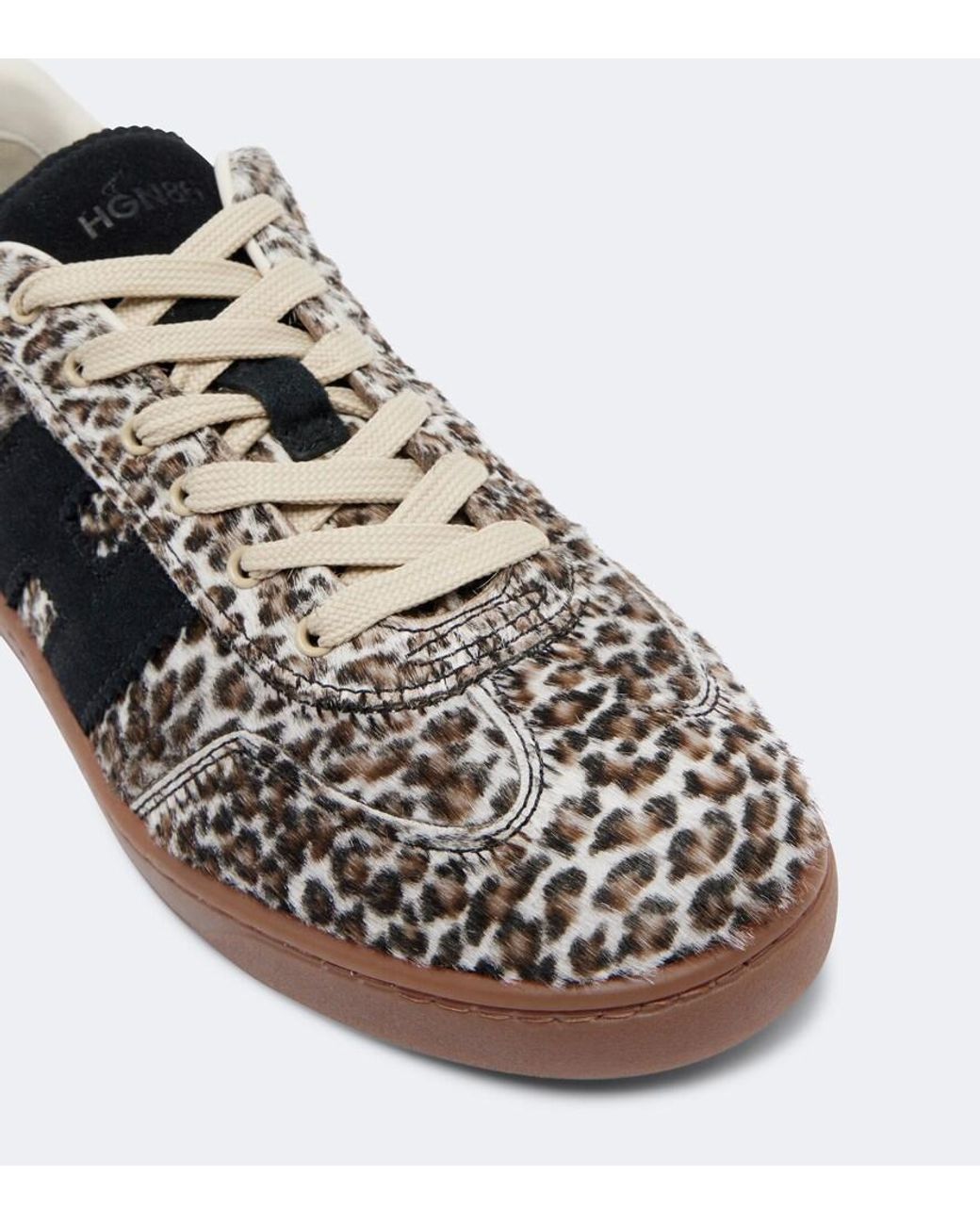 Hogan Brown H647 Printed Calf Hair Sneakers