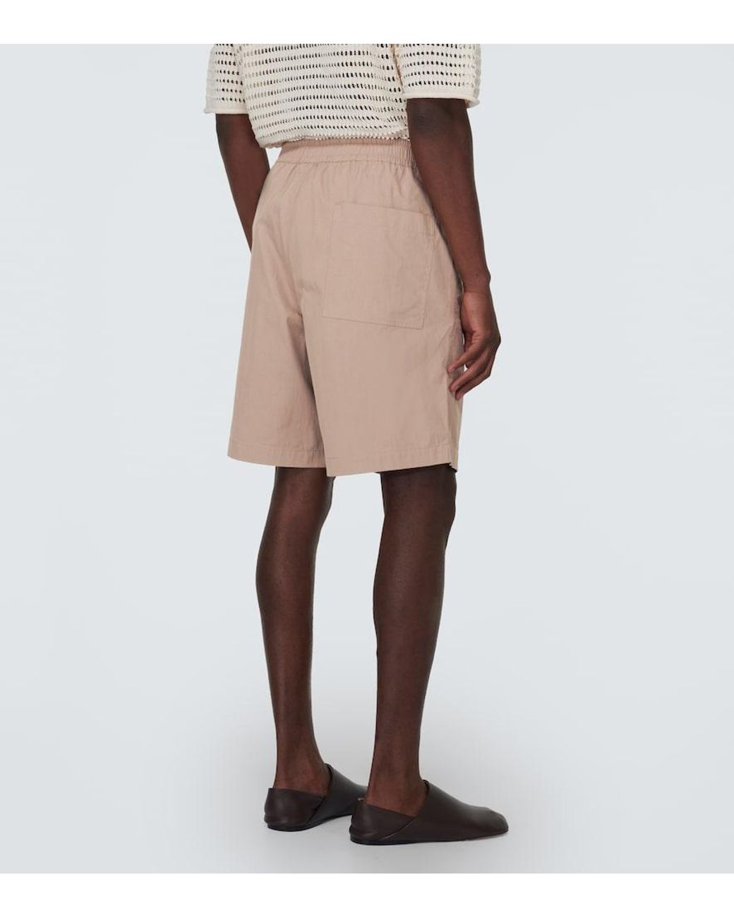 Commas Natural Cotton-Blend Shorts for men