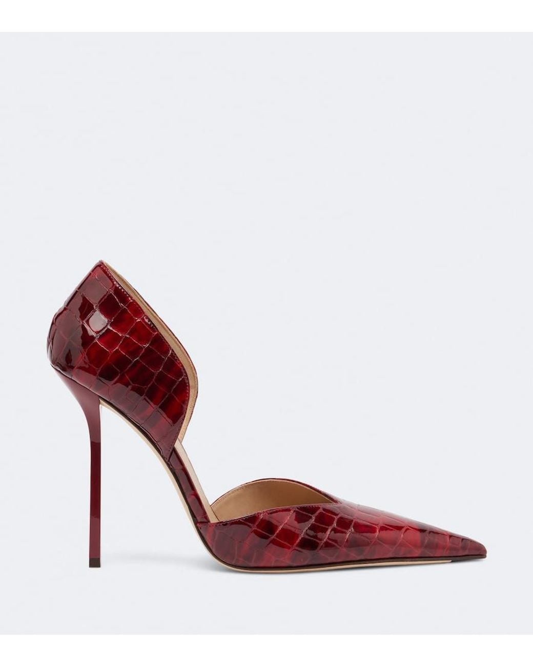 Victoria Beckham Red Victoria Croc-Effect Leather Pumps
