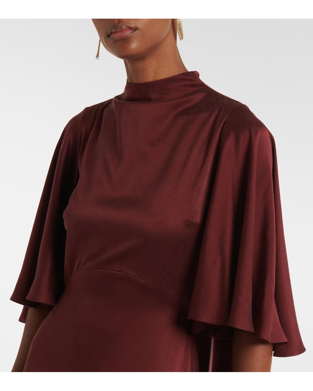 Roksanda Purple Kalydria Caped Silk Gown