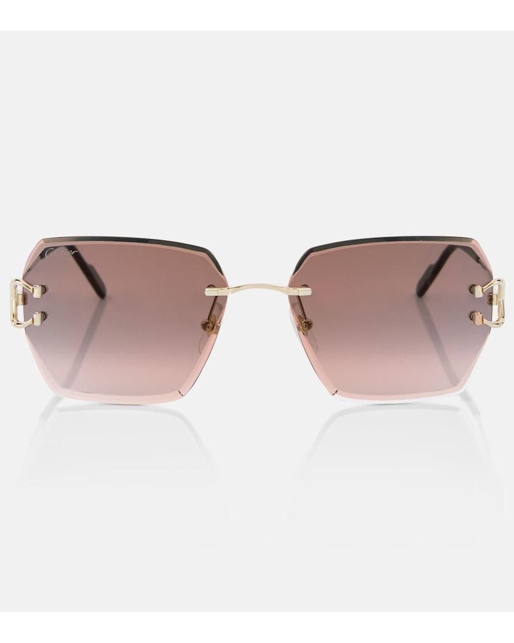 Cartier Brown Signature C De Cartier Square Sunglasses