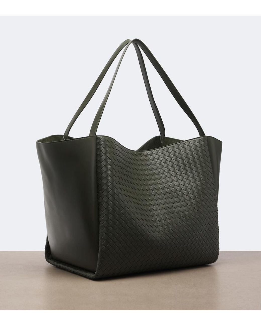 Bottega Veneta Black Corso Maxi Intrecciato Leather Tote Bag