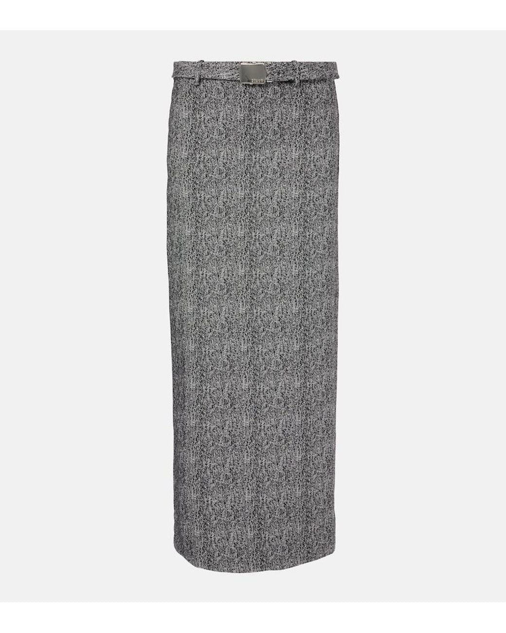 Gonna Lunga Murray A Spina Di Pesce di Staud in Gray