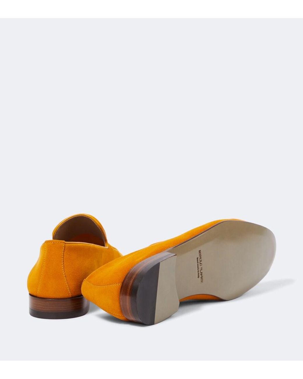 Manolo Blahnik Orange Truro Suede Loafers for men