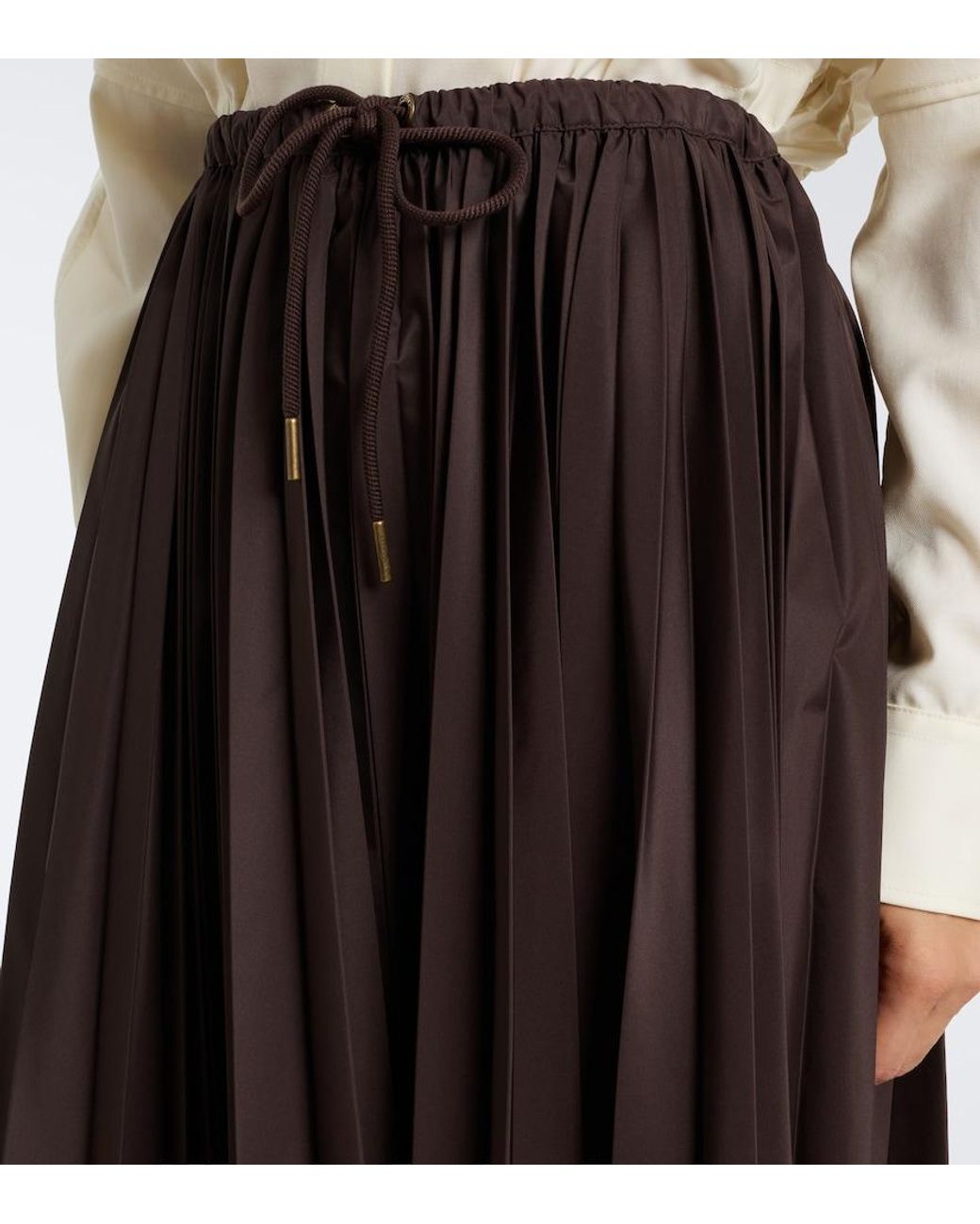 Moncler Black Pleated Midi Skirt