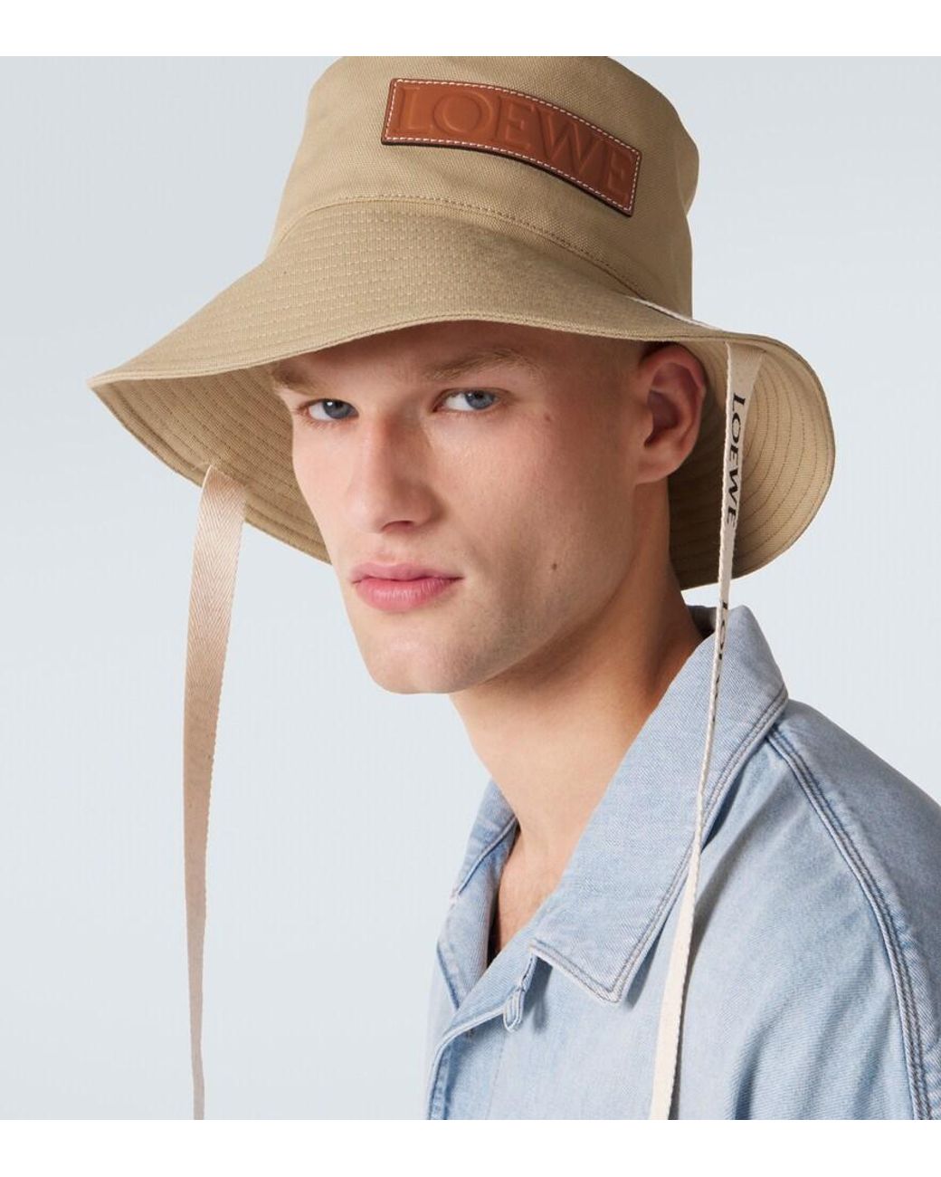 Loewe Paula's Ibiza Logo Canvas Bucket Hat in White for Men | Lyst