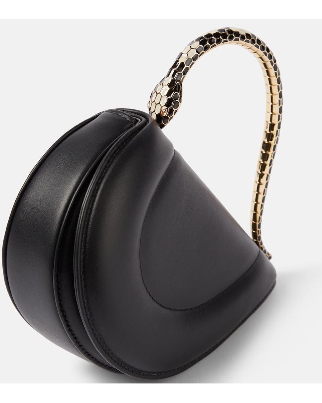 BVLGARI Black Serpenti Cuore 1968 Leather Top-Handle Bag