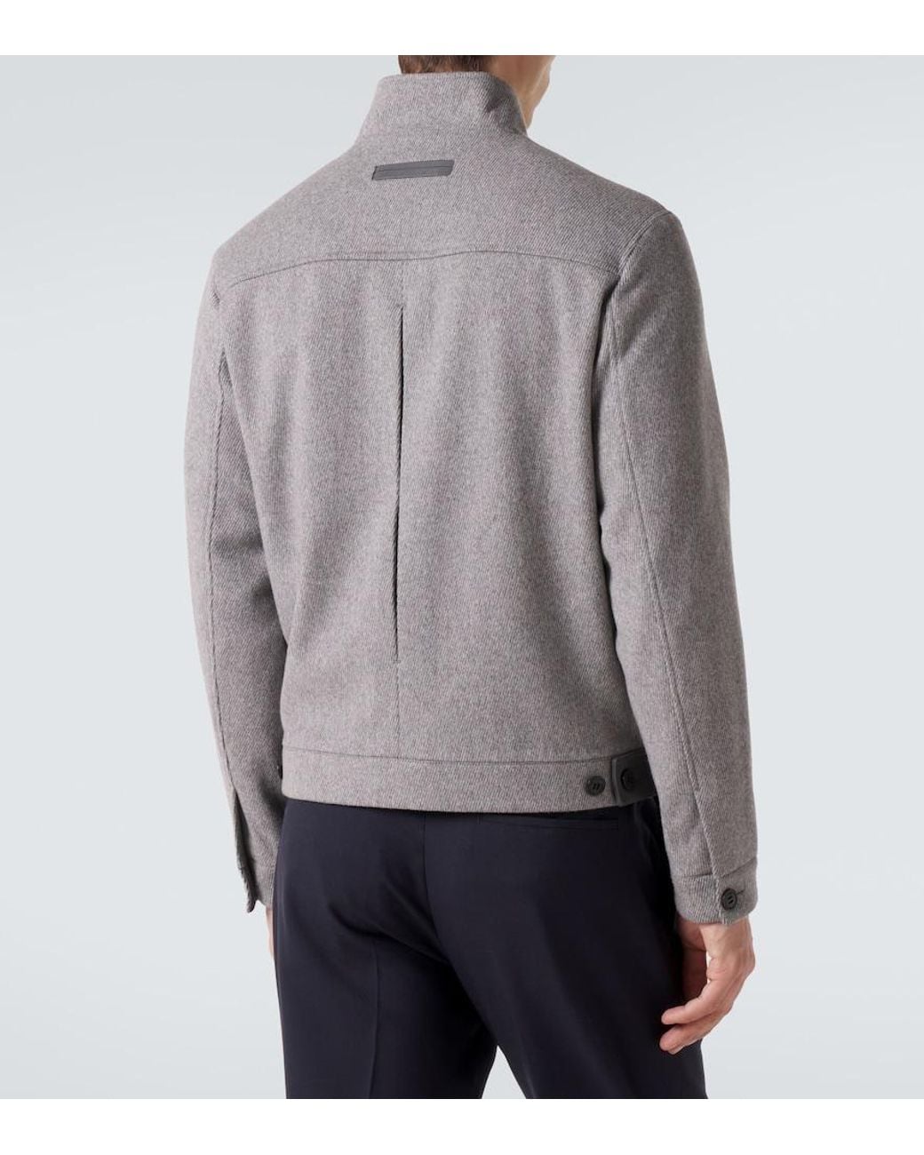 Zegna Gray Wool And Cashmere Jacket for men